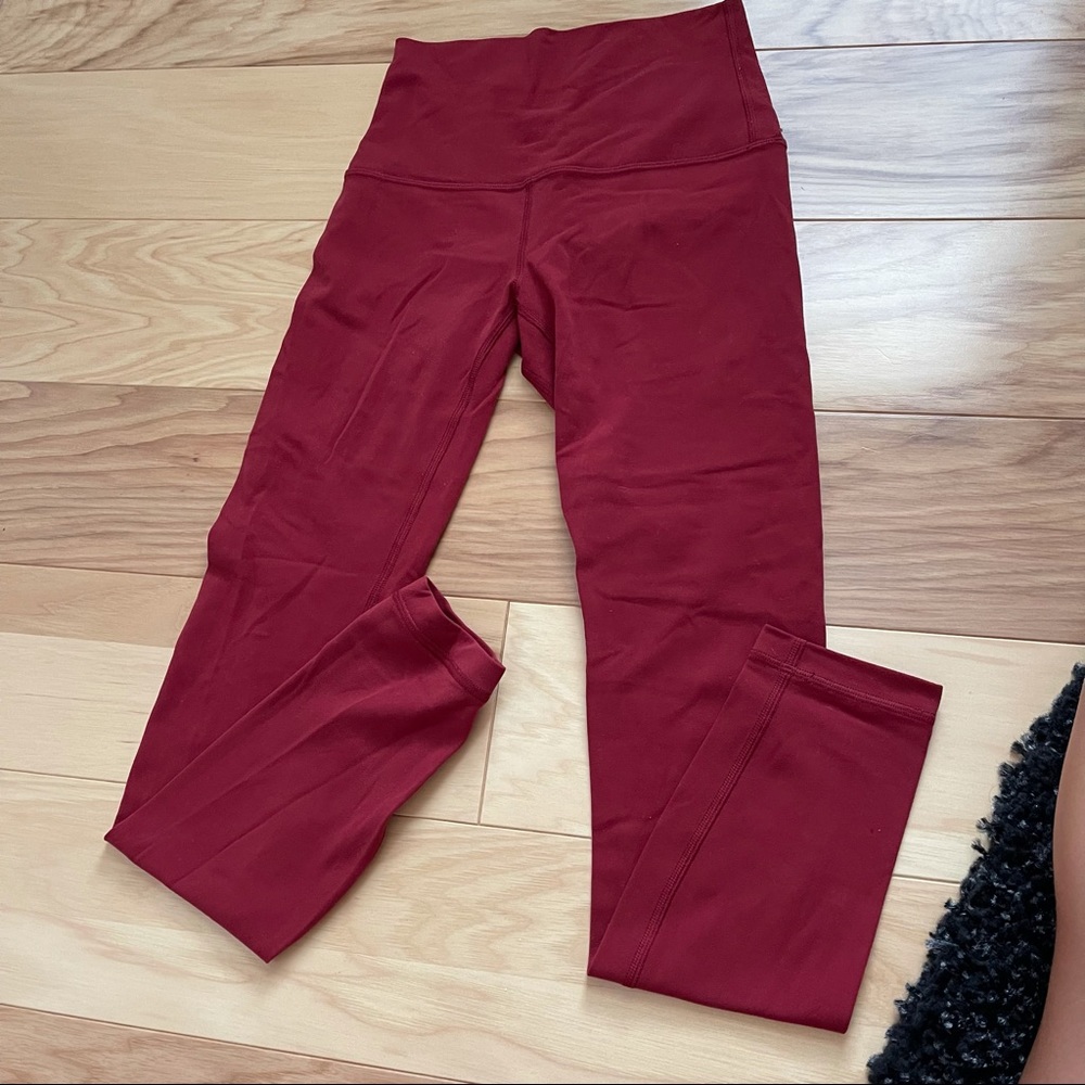 Deep Red lululemon align 25 inch size 2